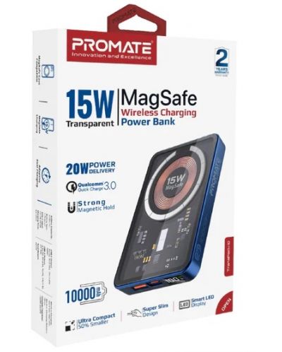 Портативна батерия ProMate - TransPack-10, 10000 mAh, синя - 2