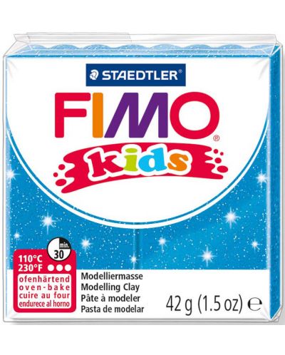 Полимерна глина Staedtler Fimo Kids - блестящ син цвят - 1