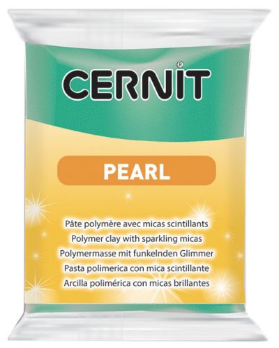 Полимерна глина Cernit Pearl - Зелена, 56 g - 1
