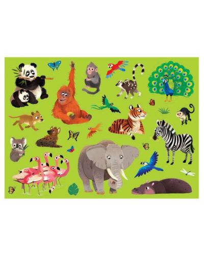 Постер за оцветяване Crocodile Creek - Животни от джунглата, 8 пастела - 5