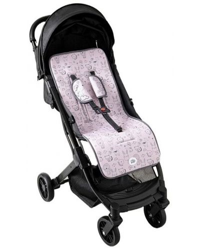 Подложка за бебешка количка Interbaby - С животни, розова - 4