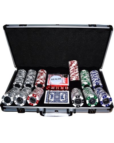 Алуминиево куфарче с 300 покер чипа с метална сърцевина                          - 1