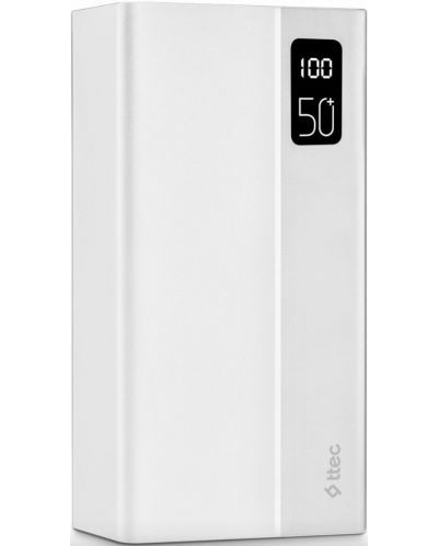 Портативна батерия ttec - ReCharger Mega LCD, 50000 mAh, бяла - 3