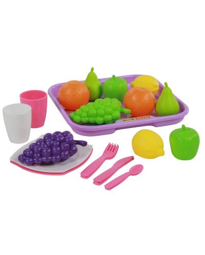Детски кухненски комплект Polesie - Поднос с плодове, 21 елемента - 1