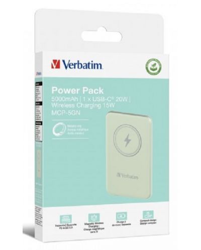 Портативна батерия Verbatim - MCP-5GN, 5000mAh, зелена - 3