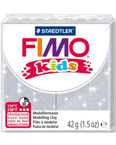Полимерна глина Staedtler Fimo Kids - блестящ сив цвят - 1