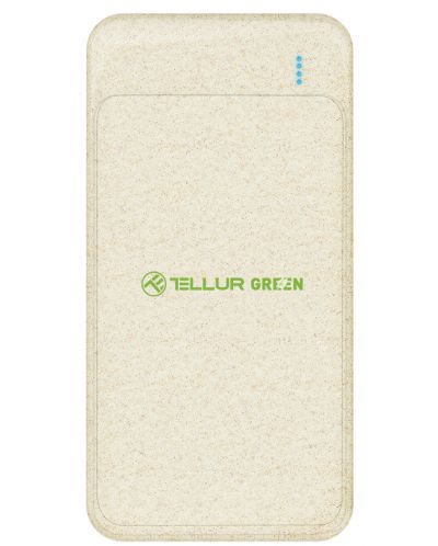 Портативна батерия Tellur - Green PD103, 10000 mAh, бежова - 1