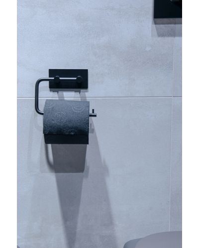 Поставка за тоалетна хартия AWD - черен мат, стомана - 3