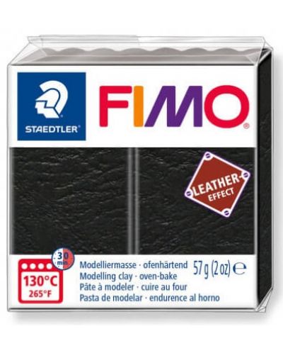 Полимерна глина Staedtler Fimo - Leather 8010, 57g, черна - 1