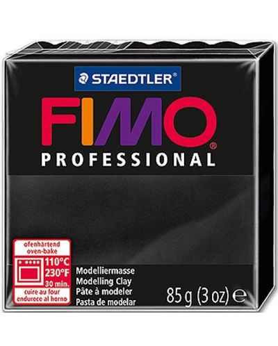 Полимерна глина Staedtler Fimo Professional - Черен, 85g, - 1