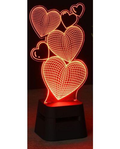 Портативна колонка Cellularline - LED Lights Hearts, черна - 3