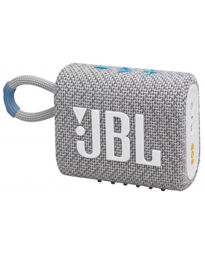 Портативна колонка JBL - Go 3 Eco, бяла/сива - 3