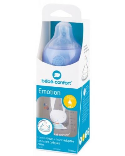 Полипропиленова бутилка Bebe Confort - Emotion, Sweet Bunny, 270 ml, синя - 2