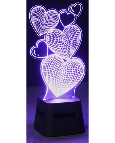 Портативна колонка Cellularline - LED Lights Hearts, черна - 4