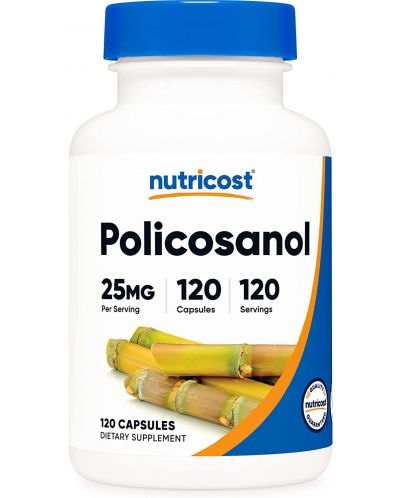 Policosanol, 25 mg, 120 капсули, Nutricost - 1