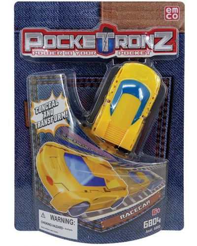Детска джобна игра PockeTronz - Състезателна кола, жълта