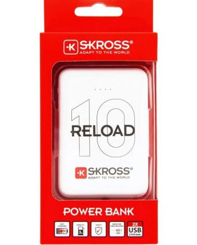 Портативна батерия Skross - Reload 10, 10000 mAh, бяла - 3