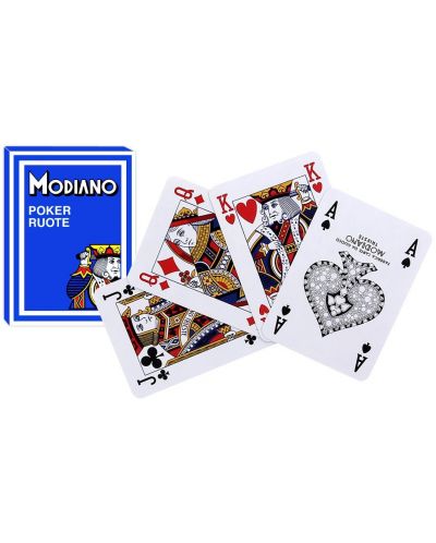 Покер карти Modiano Poker Route - син гръб - 1