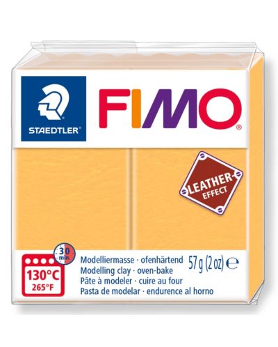 Полимерна глина Staedtler Fimo - Leather 8010, 57g, жълта - 1