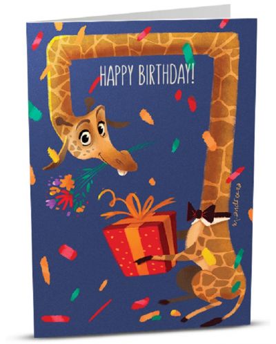 Поздравителна картичка iGreet - Жирафски рожден ден - 1
