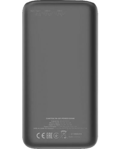 Портативна батерия Canyon - PB-301, 30000 mAh, черна - 2
