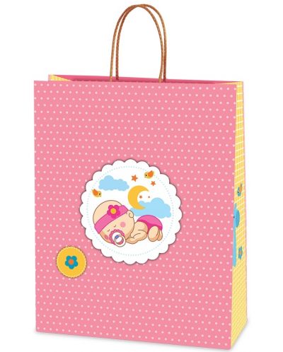 Подаръчна торбичка - Бебе, розово, XL - 1