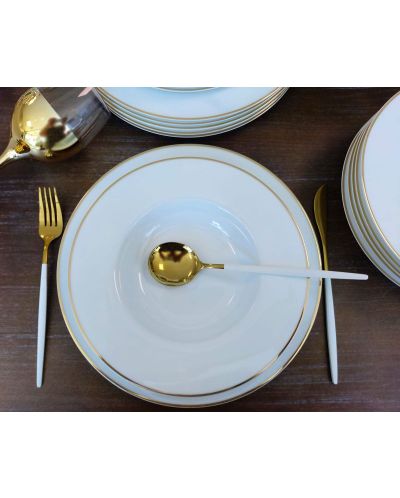 Порцеланов сервиз за хранене Morello - Super White & Gold, 18 части - 6