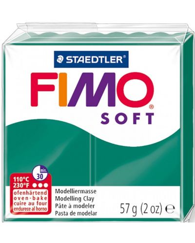 Полимерна глина Staedtler Fimo Soft - 57 g, смарагдово зелено - 1