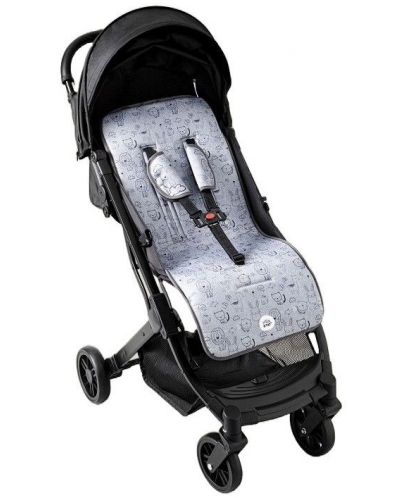 Подложка за бебешка количка Interbaby - С животни, сива - 4