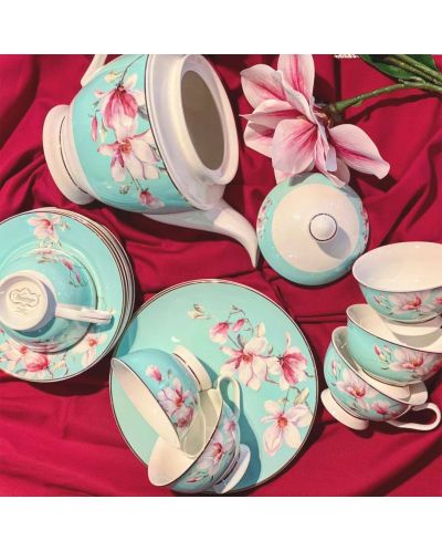 Порцеланов комплект за чай Morello - Tiffany Blue Magnolia, 16 части - 4