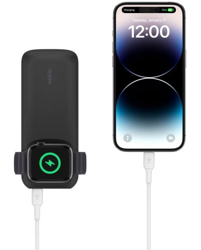 Портативна батерия Belkin -  Power Bank 10K, Apple Watch Charge, черна - 1