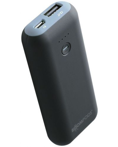 Портативна батерия Boompods - Powerboom, 5000 mAh, черна/синя - 1