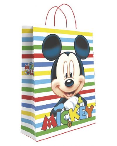 Подаръчна торбичка S. Cool - Mickey Mouse, цветни линии, L - 1