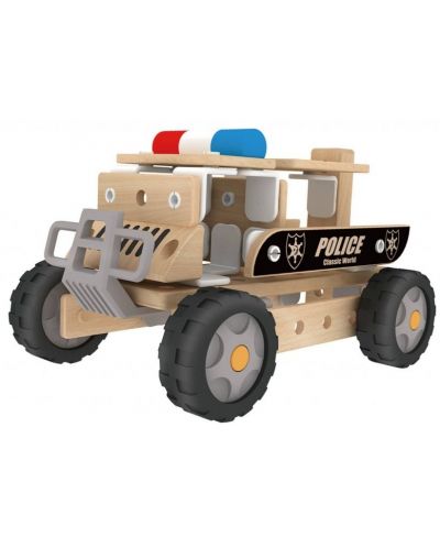 Дървен конструктор Classic World - Полицейски автомобил - 1