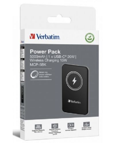 Портативна батерия Verbatim - MCP-5ВК, 5000 mAh, черна - 3