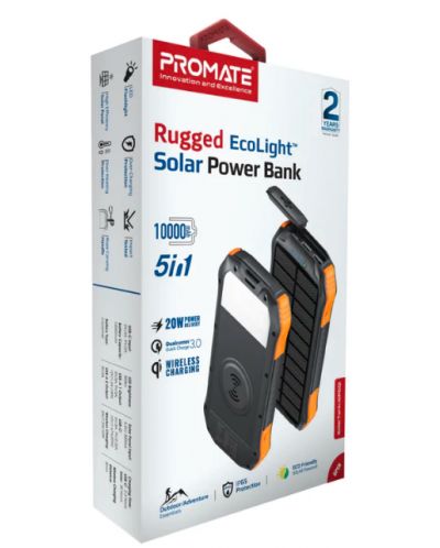 Портативна батерия ProMate - Rugged Ecolight Solar, 10000 mAh - 2
