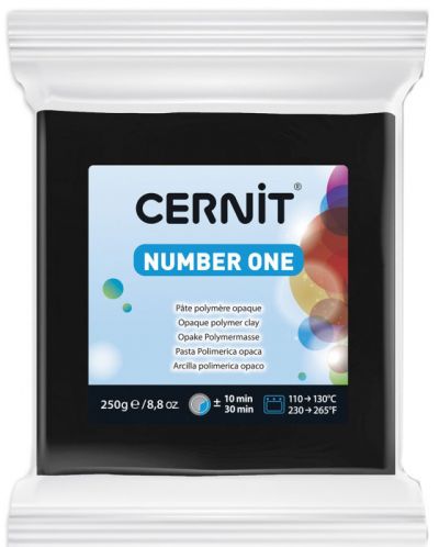 Полимерна глина Cernit №1 - Черна, 250 g - 1