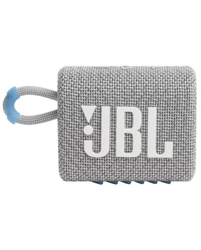 Портативна колонка JBL - Go 3 Eco, бяла/сива - 5