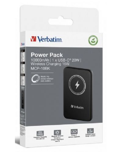 Портативна батерия Verbatim - MCP-10ВК, 10000 mAh, черна - 3