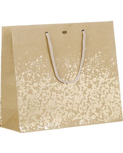 Подаръчна торбичка Giftpack - 25 x 10 x 22 cm, кафяво и златисто - 1