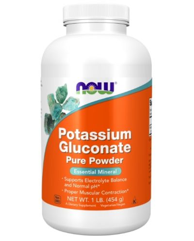 Potassium Gluconate Pure Powder, 454 g, Now - 1