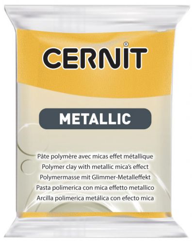Полимерна глина Cernit Metallic - Жълта, 56 g - 1