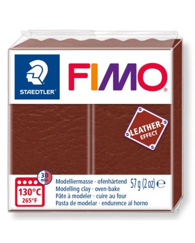 Полимерна глина Staedtler Fimo - Leather 8010, 57g, кафява - 1