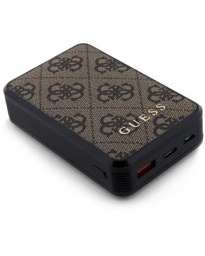 Портативна батерия Guess - PU 4G Leather, 10000 mAh, кафява - 4
