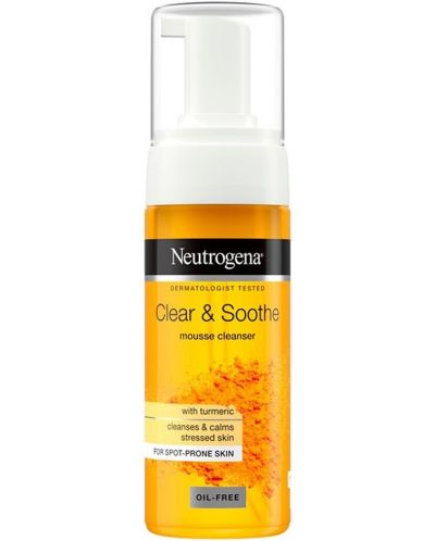 Neutrogena Clear & Soothe Почистваща пяна за лице с куркума, 150 ml - 1
