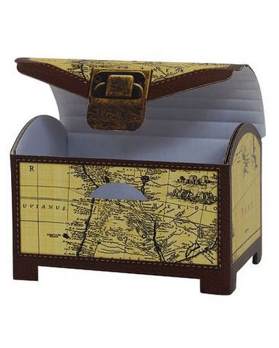 Подаръчна кутия тип касичка Simetro - Антична карта, 2 в 1 - 2