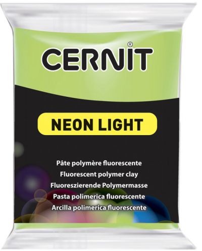Полимерна глина Cernit Neon Light - Зелена, 56 g - 1