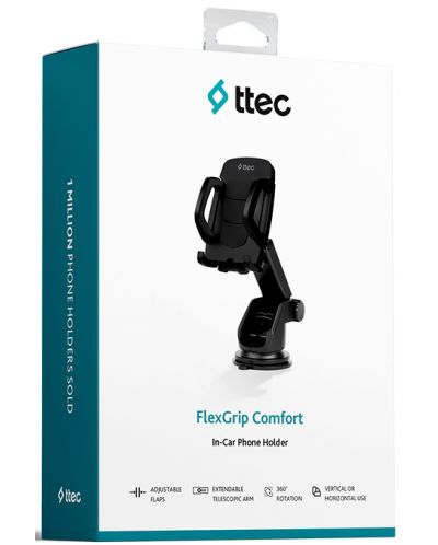 Поставка за кола ttec-FlexGrip Comfort, черна - 2