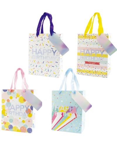 Подаръчна торбичка Spree - Birthday Pastel, 18 x 10 x 23 cm, асортимент - 1