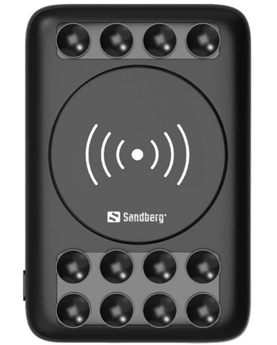 Портативна батерия Sandberg - Wireless 10W, 10000 mAh, черна - 1